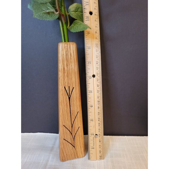 Handcrafted Wood Vase With White Roses Carved Tagua Nut by Just Paper Roses - Picture 5 of 9